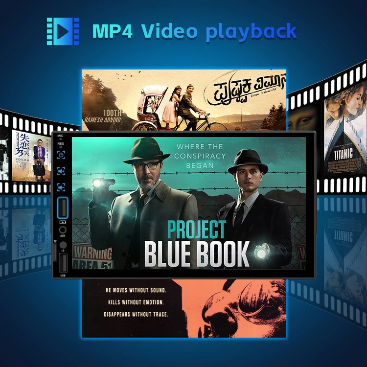 Zmecar 2 Din Car StereoAuto Radio Car MP5 Player 7inch Touch Screen BT USB FM Rear View Camera car video