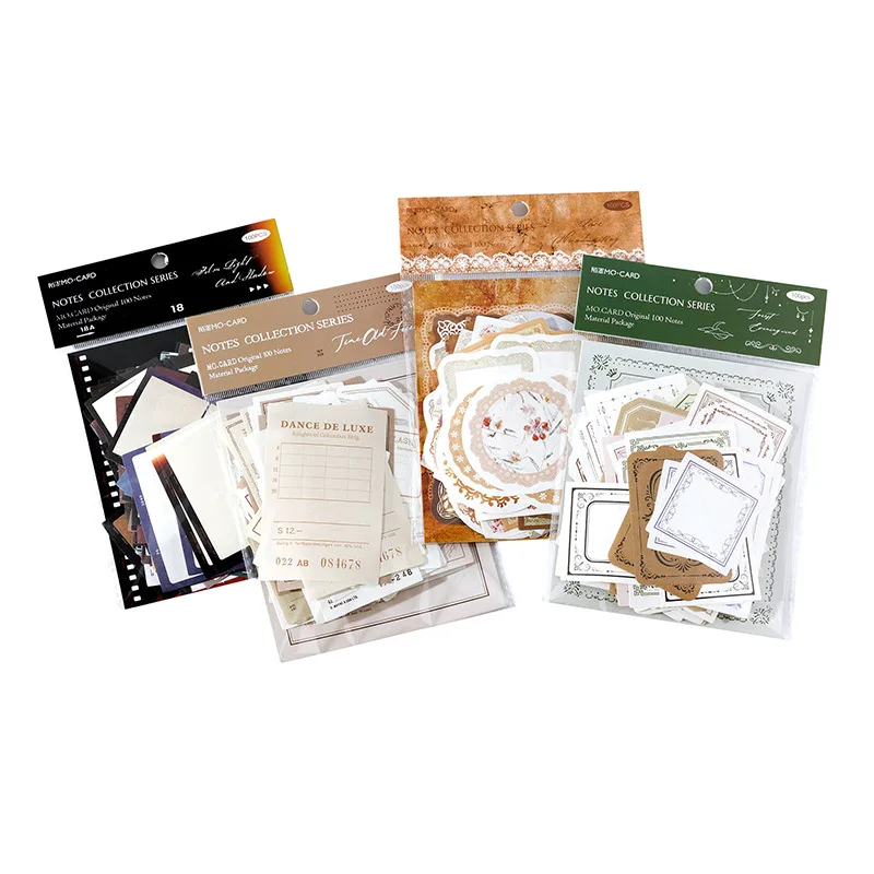 100pcs/lot Memo Pads Material Paper Memories Preface DIY Scrapbooking Cards Junk Journal Retro Background Decoration Paper