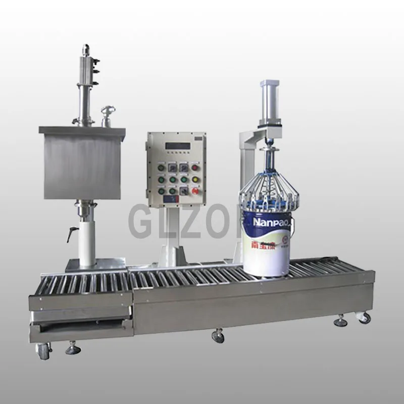 Semi-automatic solvent additive sulfuric acid nitric acid oil barrel filling machine