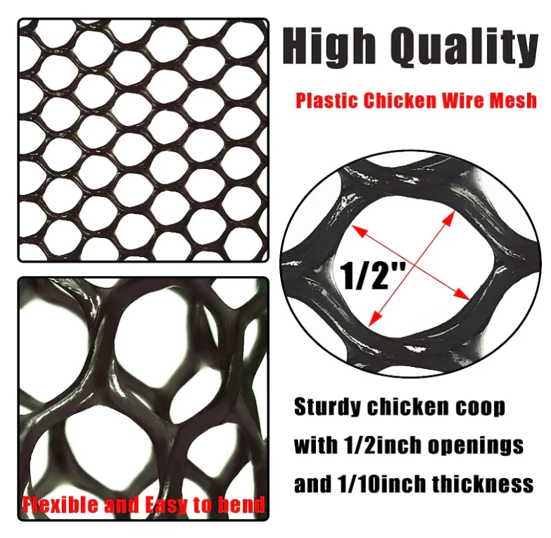 Chicken wire fencing mesh plastic with zip ties/ 1.3x10ft garden netting  flat mesh fencing HDPE,PE