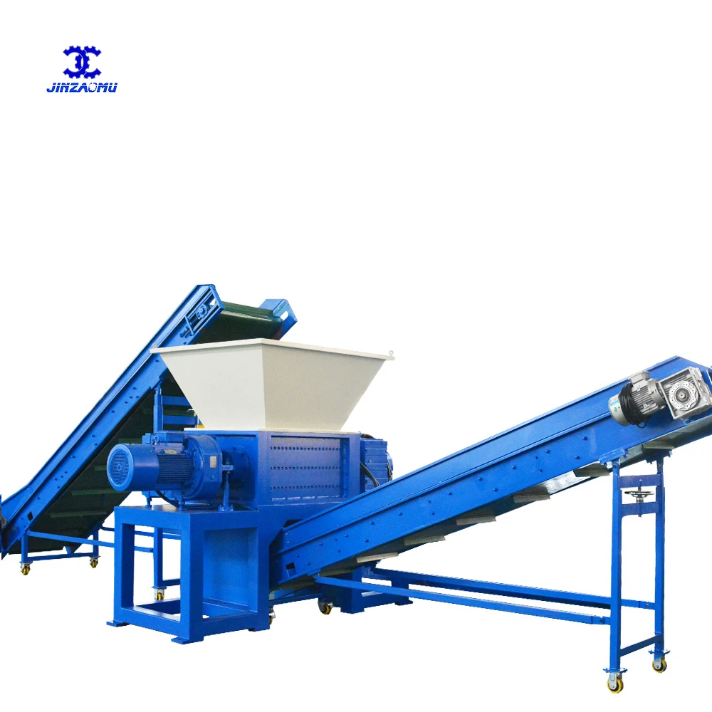 Long Functional Life Double Shaft Tire Metal Plastic Shredder Recycling Machines