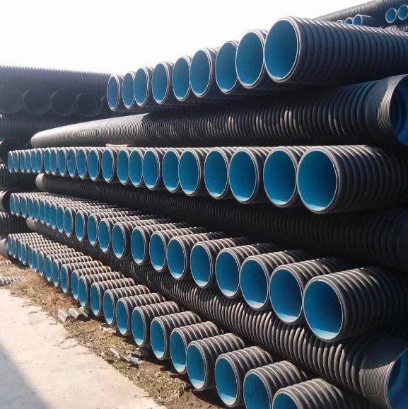 HDPE Двухстенная гофрированная труба dn 300 мм 400 SN4 SN8 перфорированная пластиковая плоская дренажная труба/hdpe трубы