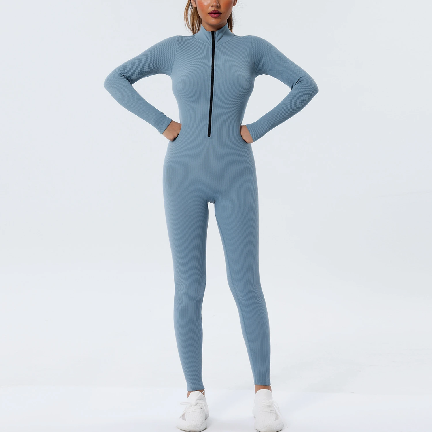 Wholesale Fitness Yoga Active Wear Set Women Gym Yoga Pants Leggings Seamless Workout Sports Top Long Sleeve Yoga Wear Jumpsuit