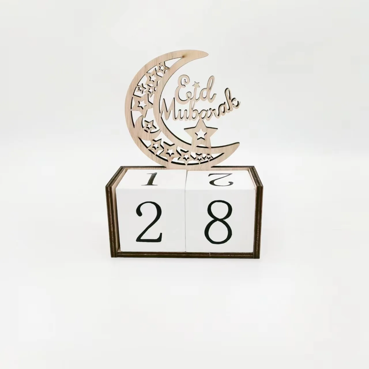 2022 Ramadan Countdown Calendar DIY Eid Mubarak Ornament Wooden Ramadan Calendar Home Party Decor Advent Calendar Ornament