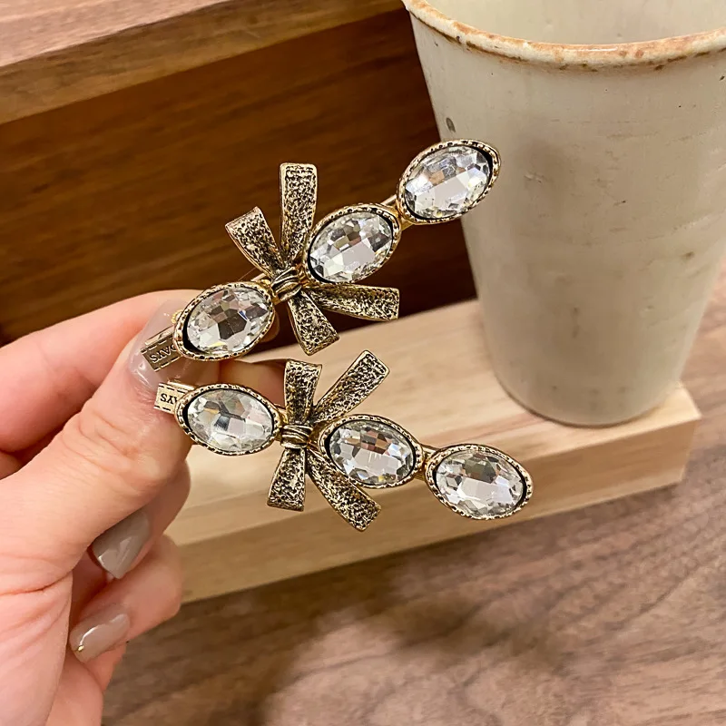 Fuxi Royal Sparkly Hair accessory female Water drill Zircon hairpin rhinestone Vintage Crystal Hair Clips