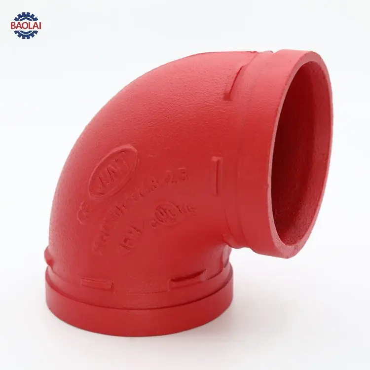 Pipe Fittings Sch 40 Grooved End 90 elbow Ductile Iron 1' for Fire Pipes