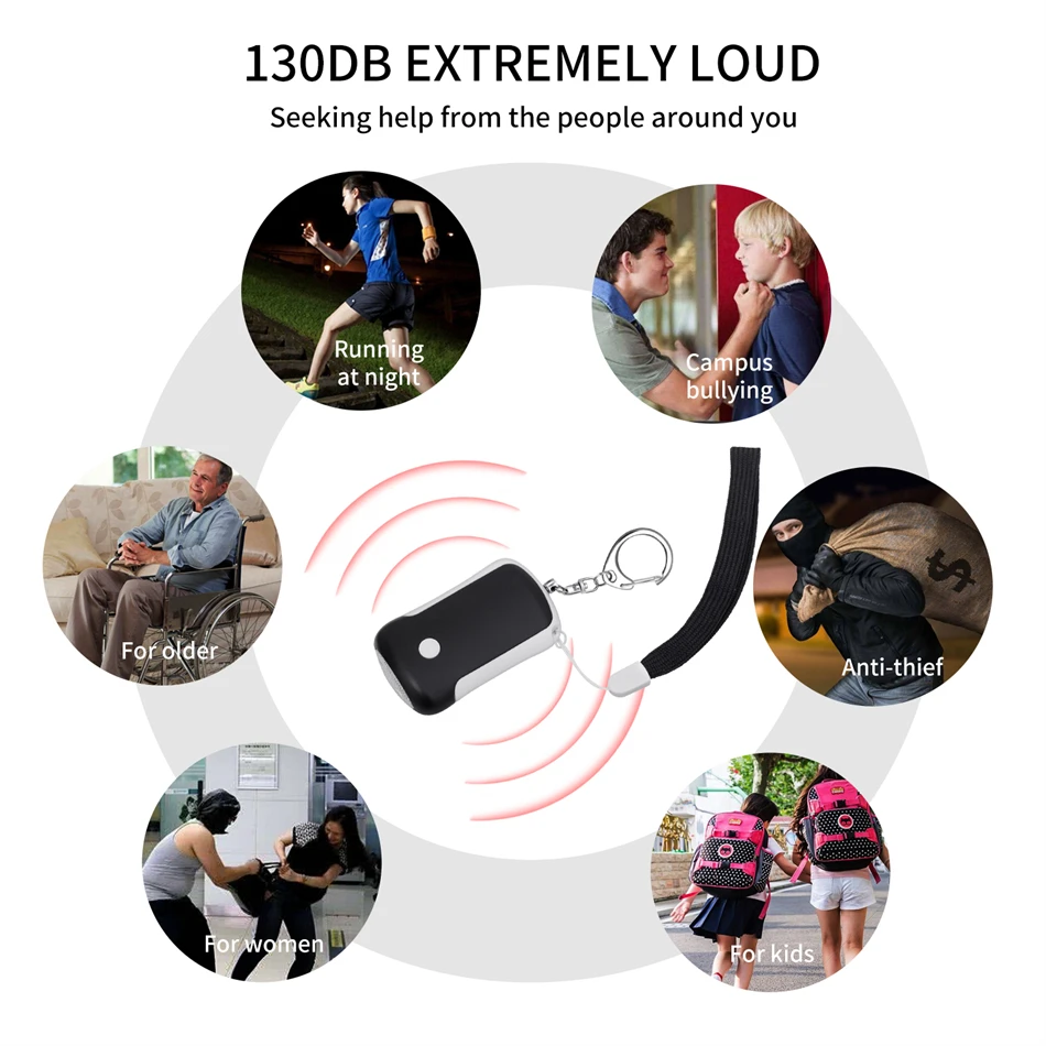 Self Defense Security Products Personal Keychain Alarm