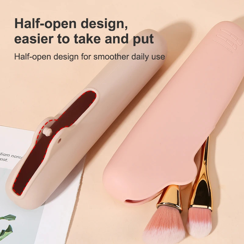 Food Grade Cosmetic Bag Pouch Beauty Tool Waterproof Silicone Brush Make up Travel Case Makeup Brush Bag for Brushes