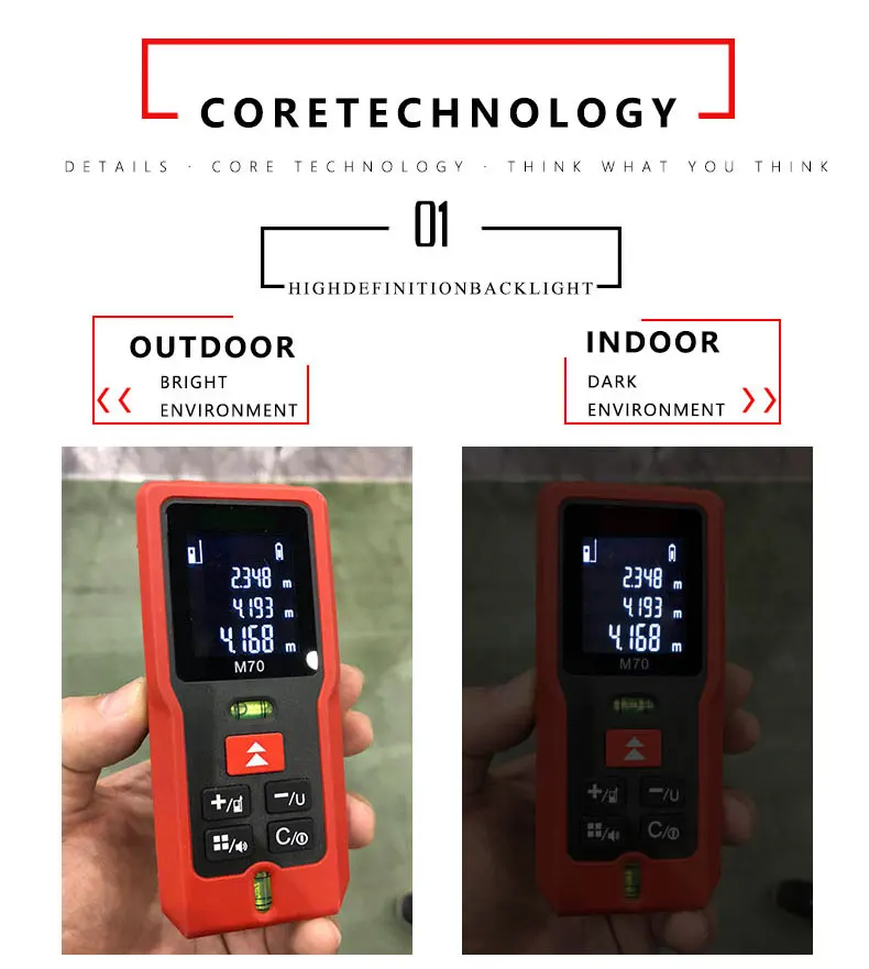 Handheld 100m Digital Electronic Laser Distance Meter Infrared Ruler Tape Measure With Bubble Area/volume Device Tester Tool