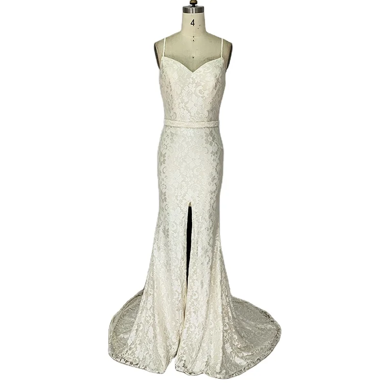 Fashion v neck spaghetti strap floral pattern split slit sexy long ladies evening dresses for party