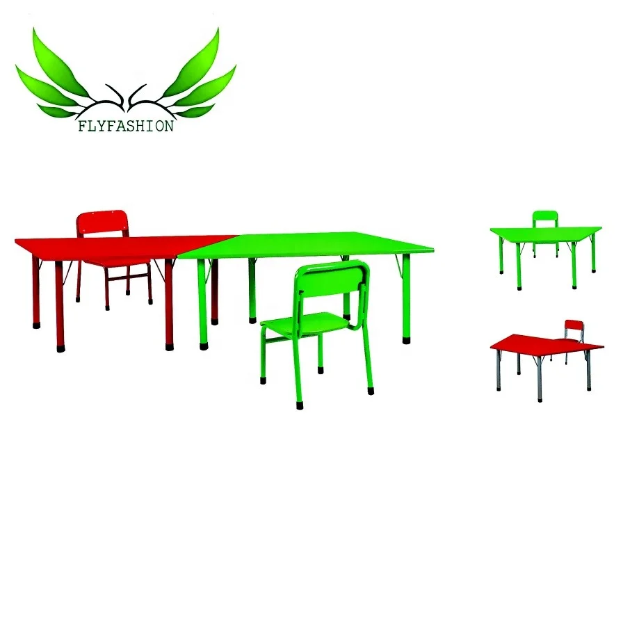 Красочная школьная мебель для детского сада детский стол трапециевидный детские столы деревянные
