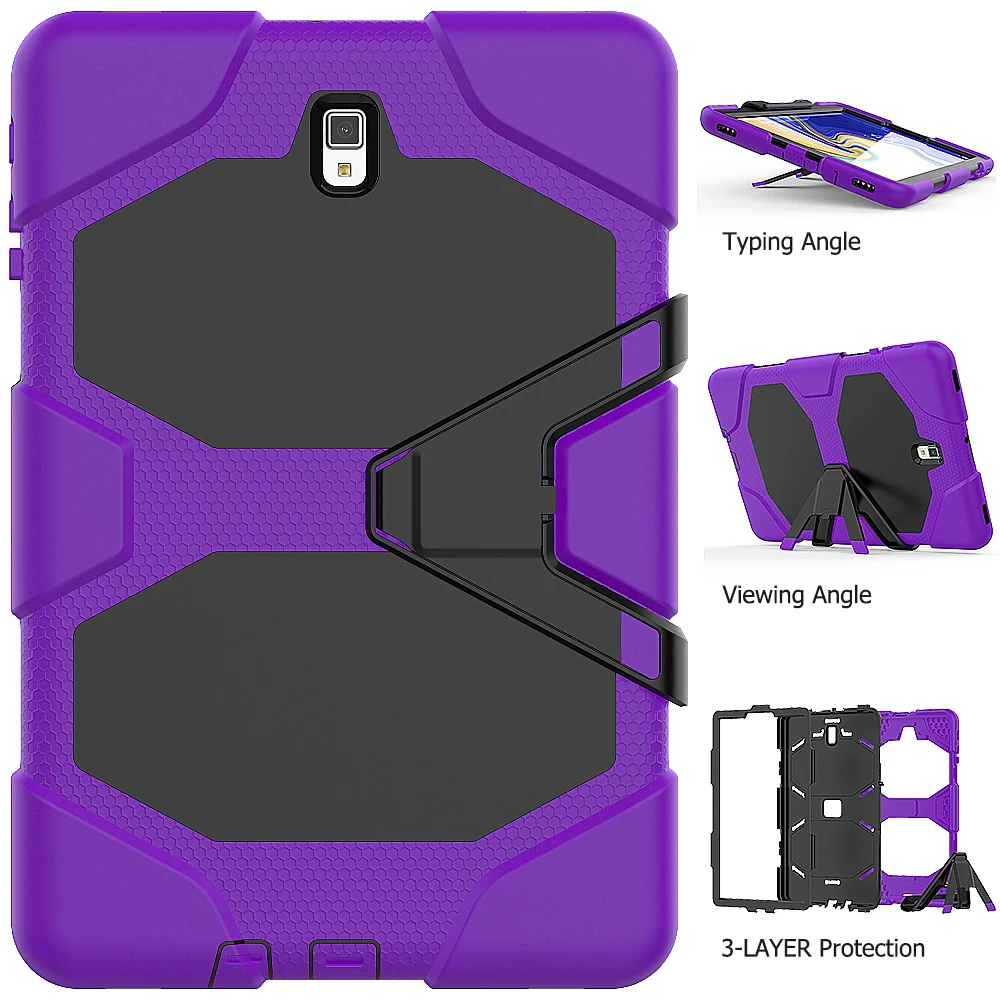 Detachable  kickstand silicone case  For Samsung Galaxy Tab S4 10.5 T830 T835  screen protector