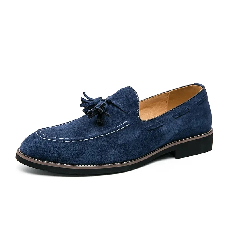 Latest Design Green Blue Color Casual Slip On Leisure Comfortable Daily Men Tassels Loafers Dress Shoes