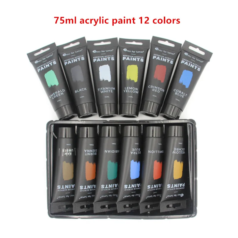 Custom quality Acrylic Paint set 24 60 Colors 2oz 12/22/60/75/500ml Rich Pigmented non toxic Acrylic Paints for artist student