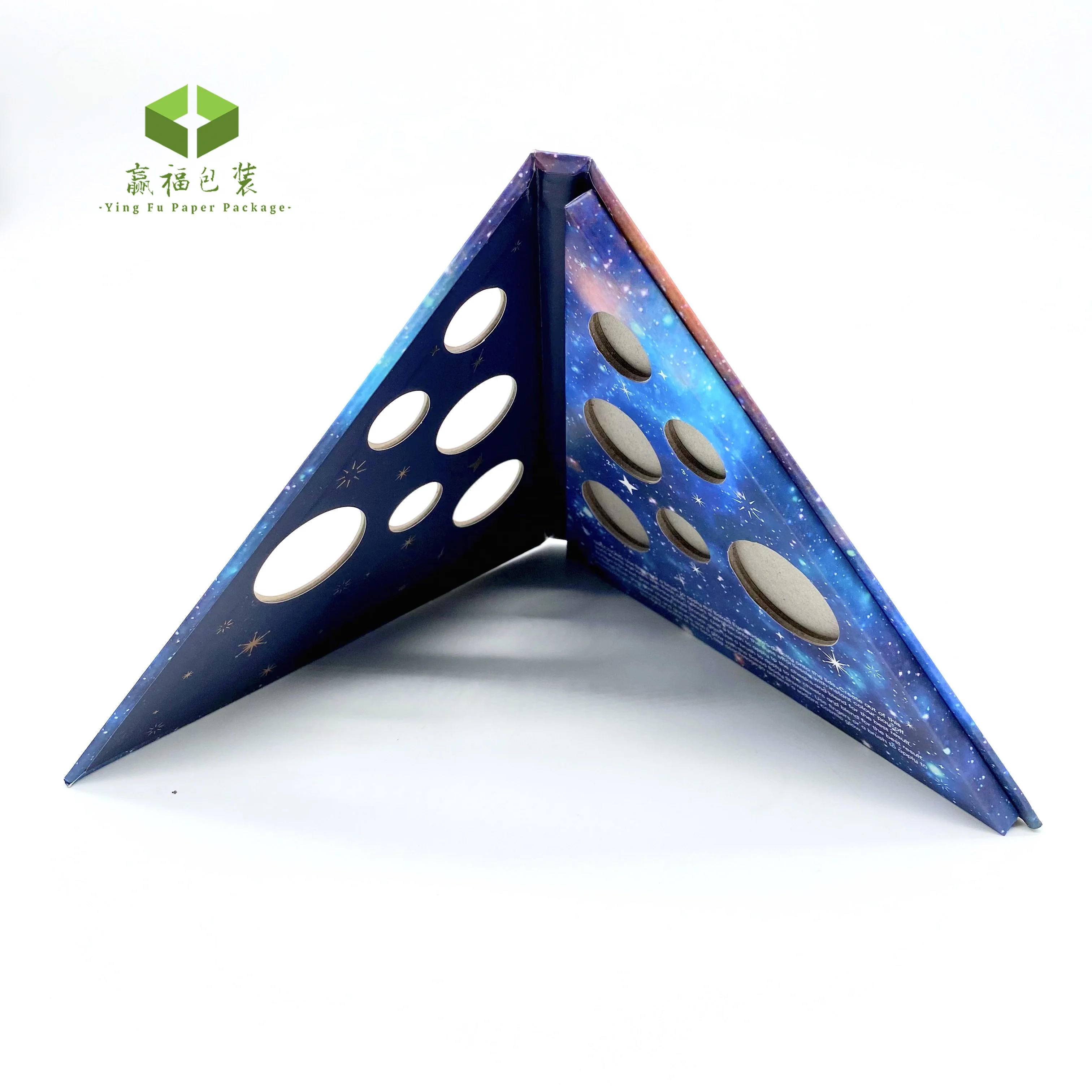 Eco friendly Custom empty tin book palette private label magnet cardboard makeup eyeshadow pallet packaging