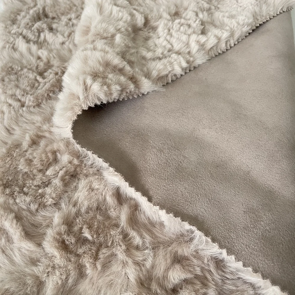 Home textile shrink-resistant very heavyweight suede bonded fur fleece fabric