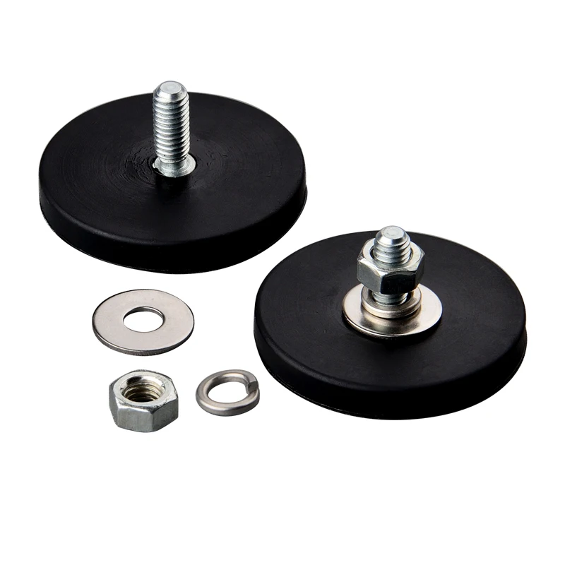 8KG  Super Strong  Anti-Scratch Rubber Coated Neodymium Magnet D43mm  High Friction Rare earth Magnet Mounting neodymim