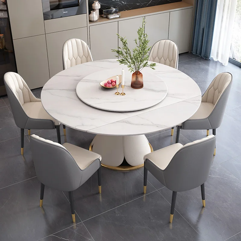 Hot Sale Factory Wholesale Marble Top Dining Table 6 Seater Expandable Dining Table