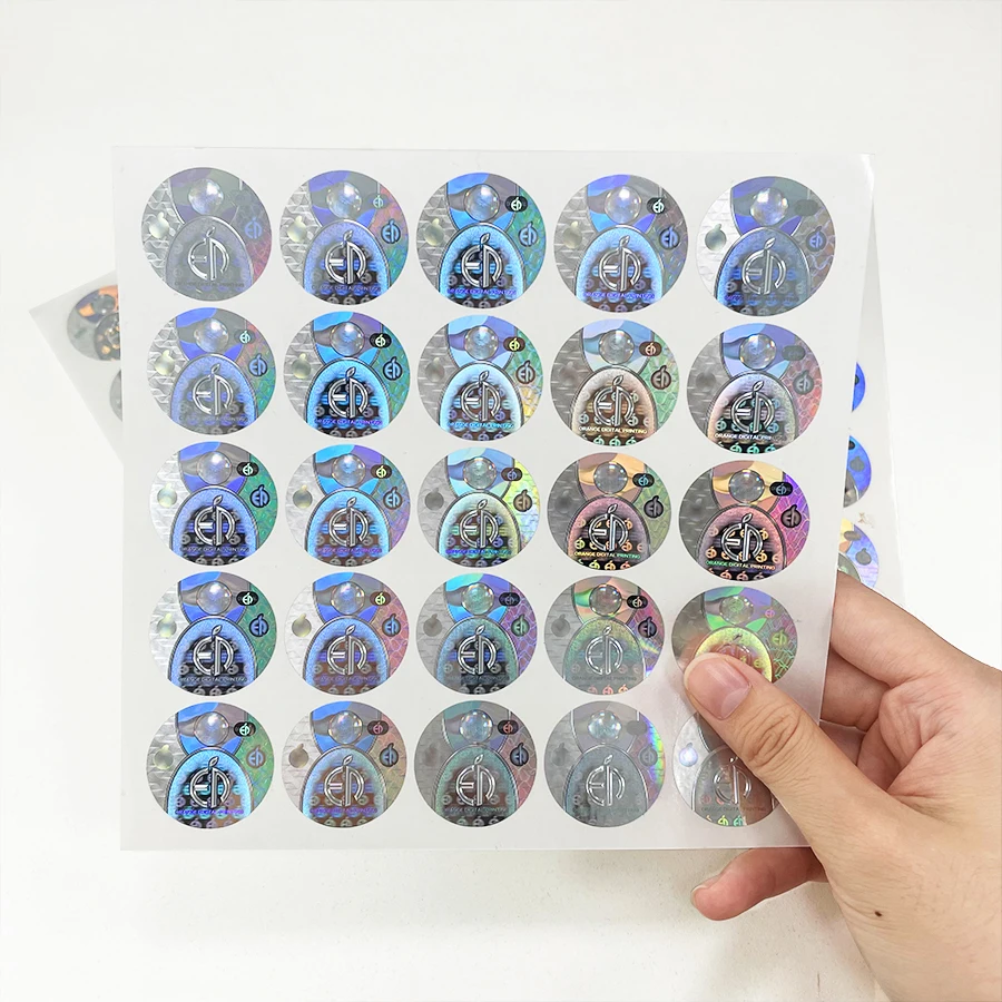 Opened Leave Honey Comb Holographic Security Sticker For  Box Seal Anti tamper Hologram Anti-counterfeit Stickers