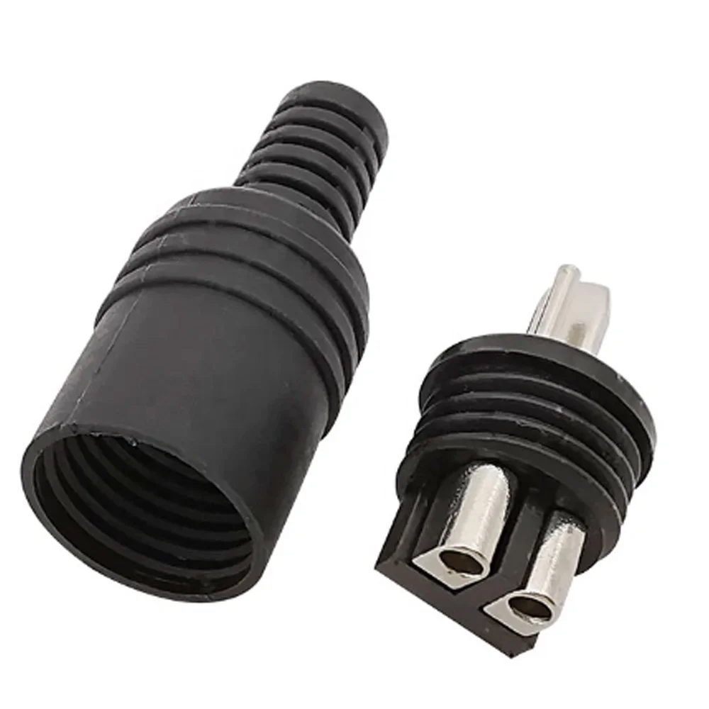 1/2/5Pcs 2 Pin DIN Plug Speaker HiFi Connector Screw Terminal Cable Solder Power Signal Plug Adapter Black