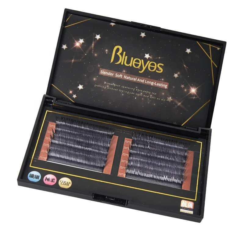 Bulk Russian Volume Eyelash Extension Vendor Individual Premade V Shape Easy Fan Lashes C Curl