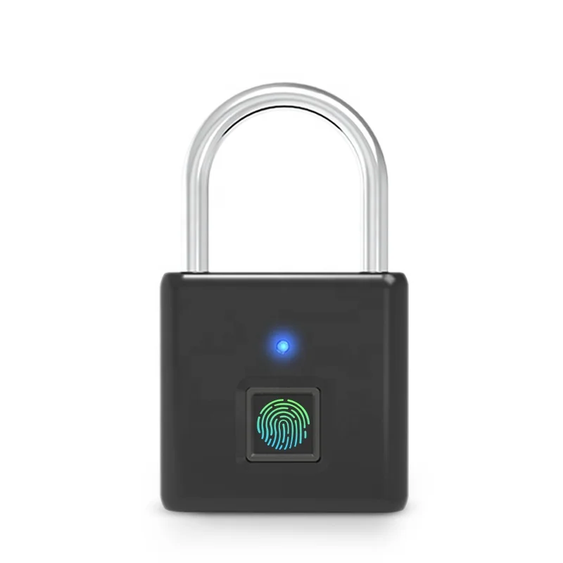 USB Rechargeable smart padlock Intelligent biometric Smart keyless touch outdoor  metal fingerprint padlock
