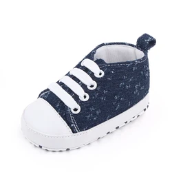 Spring and autumn baby solid color cartoon decorative infants high top walking shoes