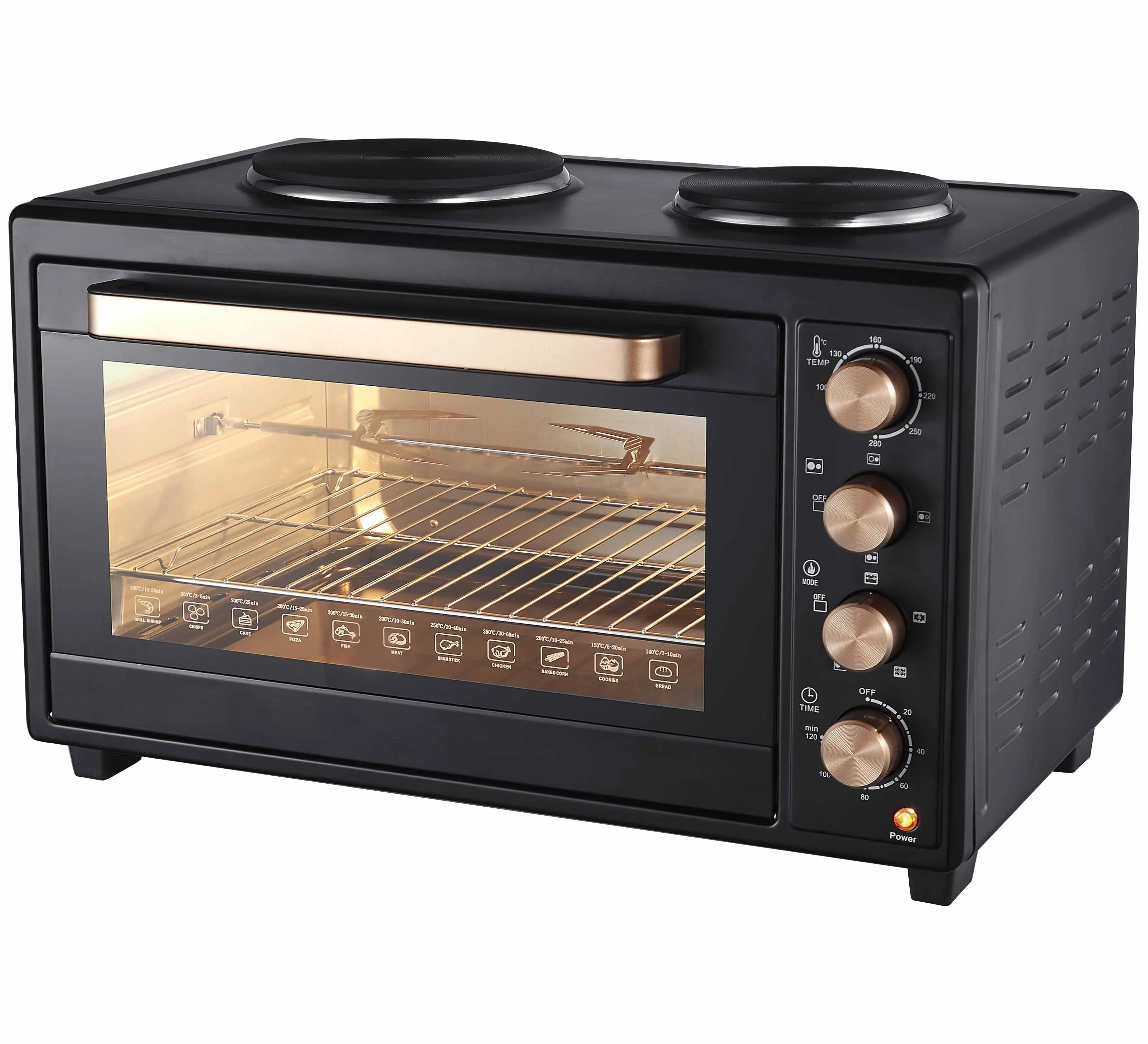 48L Electric oven with hot plates convection turbo fan grill