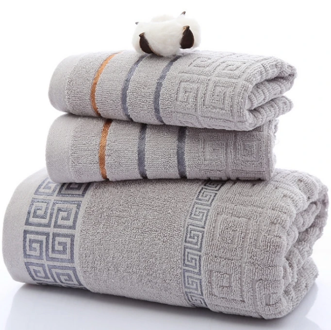 Premium 100% Cotton Bath Towel Set for Hotels Custom Soft Lint-Free Luxury Boxed Gift