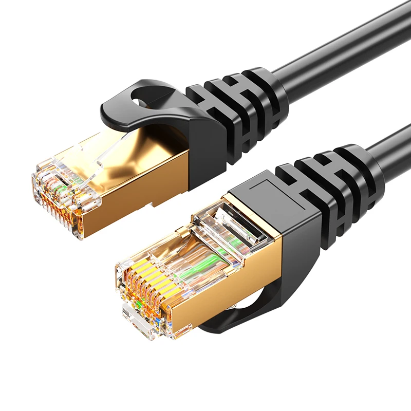 Wifi Camera Telecommunication Cable, cat7 SSTP Network Ethernet Fiber Optic Black Communication Cables