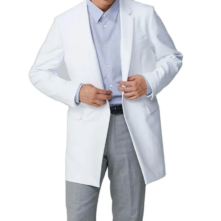 Poly Cotton Hospital Long White Lab Coat for Doctor Lab Coats Wholesale for Adults