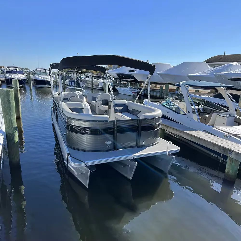 23ft/7m Aluminum Leisure Tritoon 8-12 People Family Party Pontoon Boat for Sale