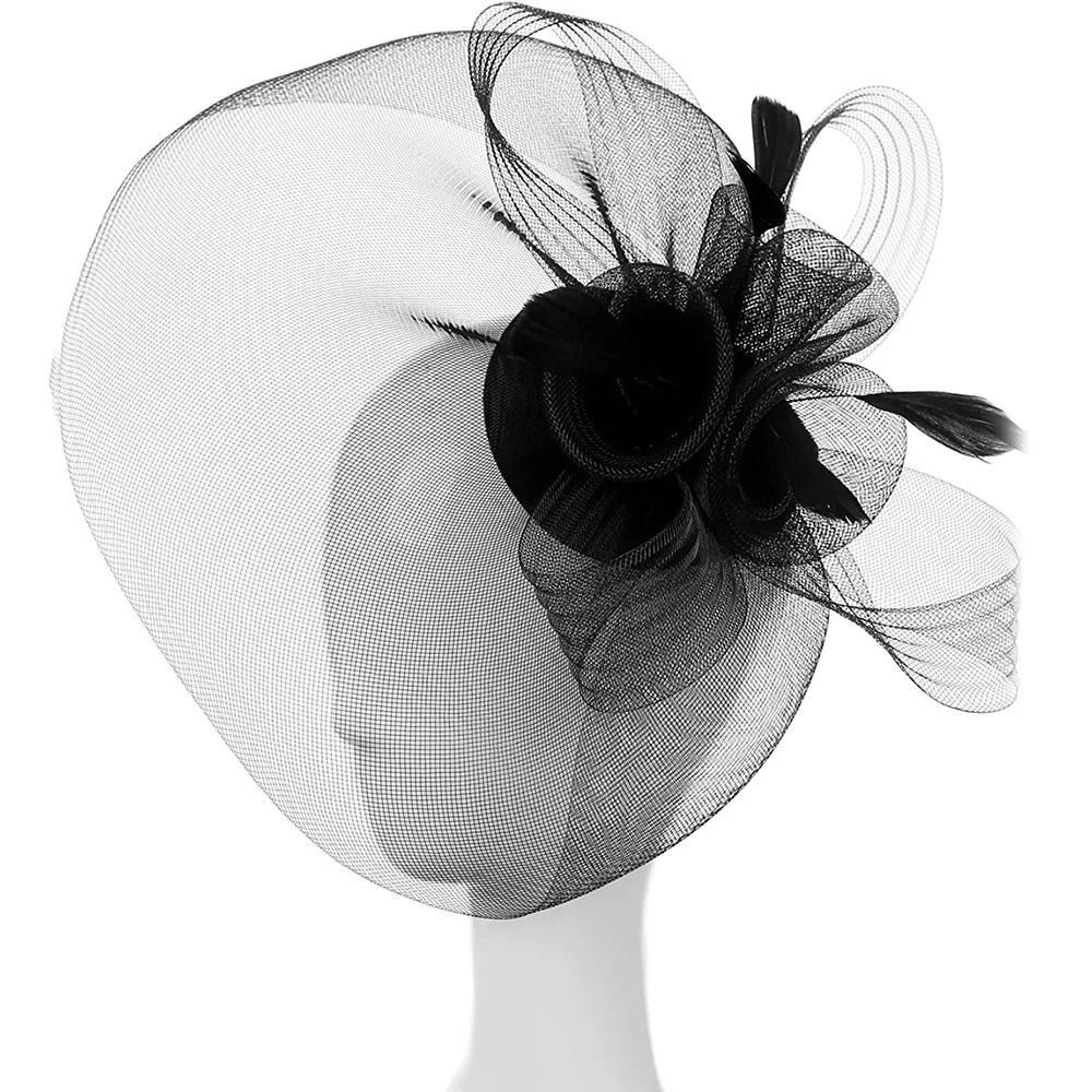 Аксессуары для волос Amazon spot Европейская и американская Ретро Дамская Вуаль головной убор невесты подружки невесты сетчатая шпилька для волос с перьями маленькая шляпа
