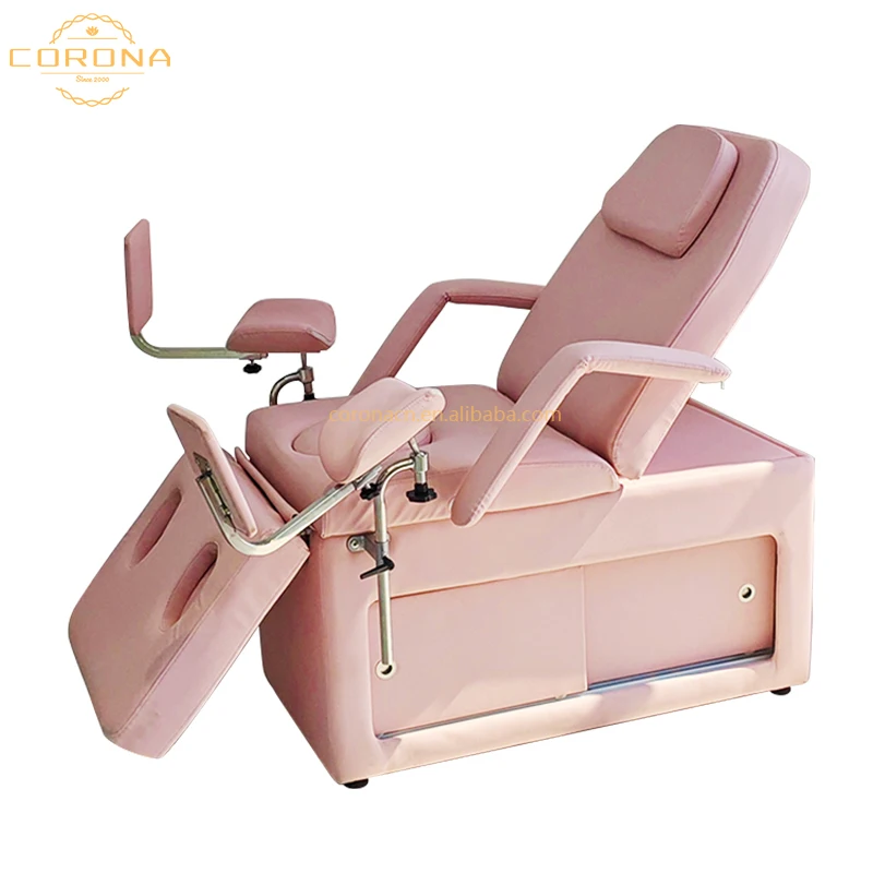 Clinic Hospital Gynecology Chair Exam Bed 2 Motors Electric Massage Treatment Table With Cabinet