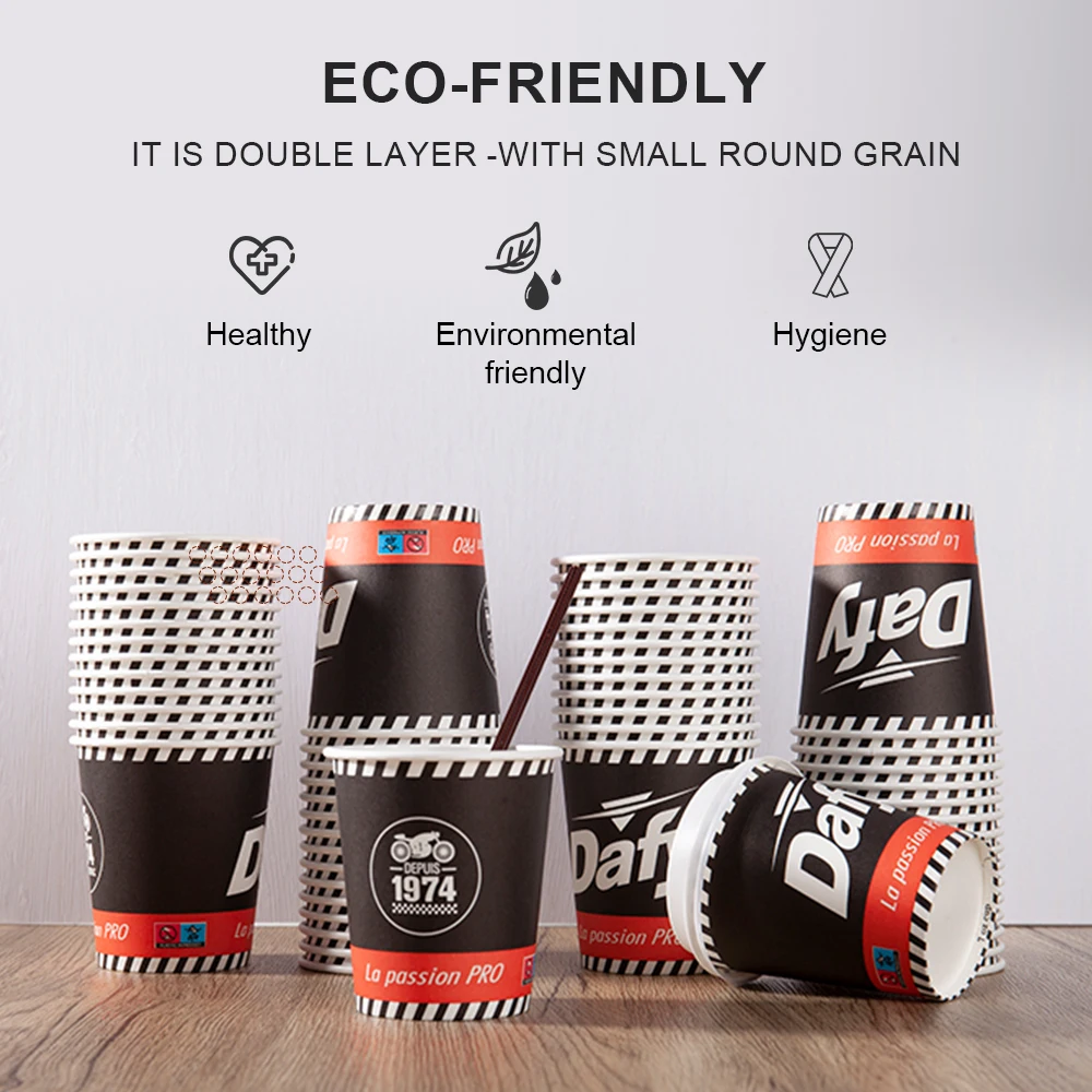 3/4/8/9/12/16 oz Customized Logo Eco-friendly Coated Wholesale Disposable Coffee Tea Paper Cups With Lid