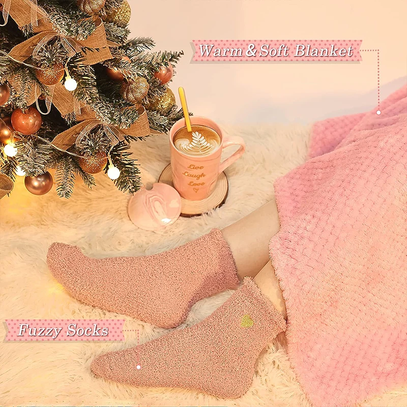 12Pcs Women Care Package Mug Gift Set Cozy Blanket Face Roller Bath Bomb Spa Gift Baskets Valentine Birthday Day Gifts For Mom