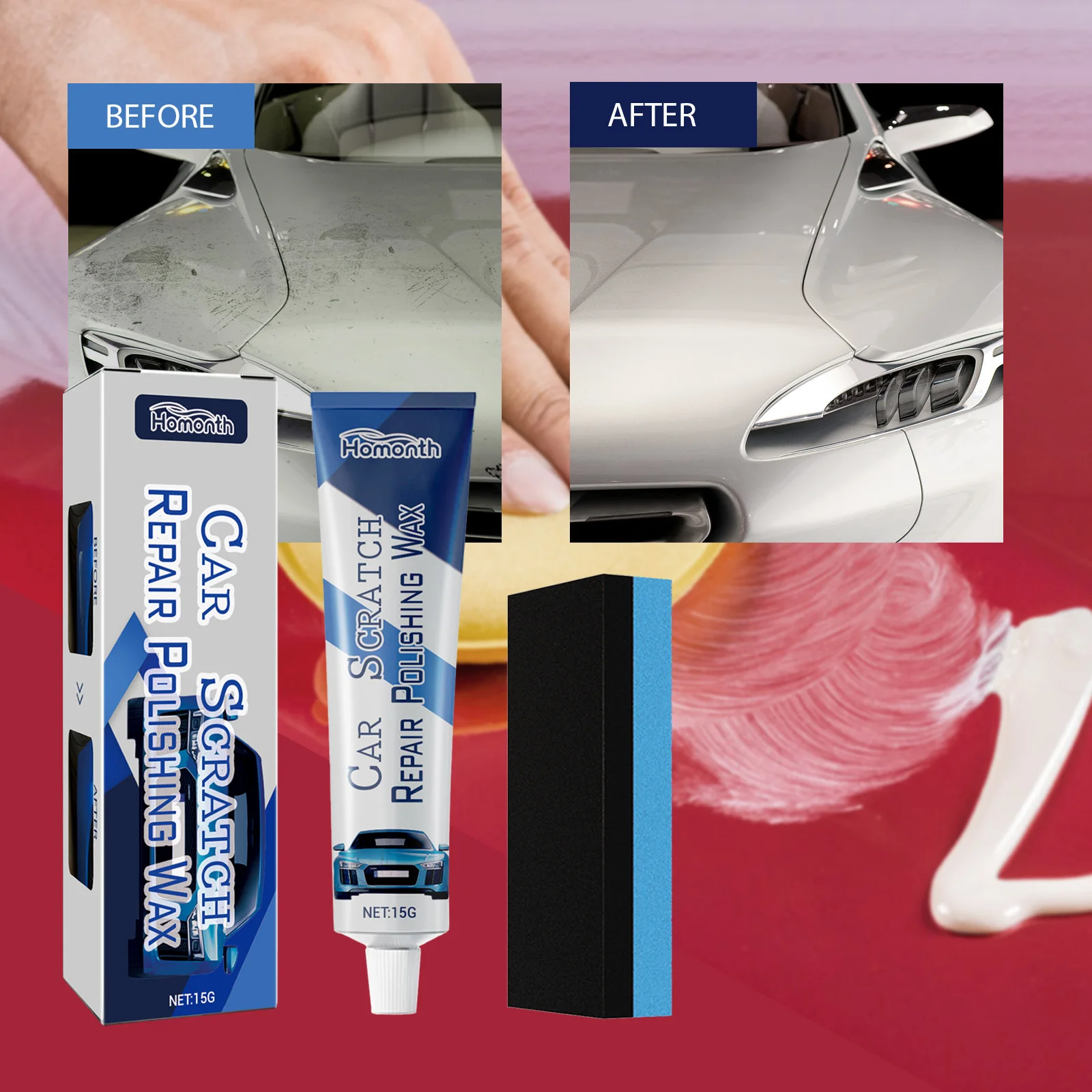 Homonth Quick Car Waxing Waterproof Car Body Wax Eco-friendly Protective Wax For Car Body