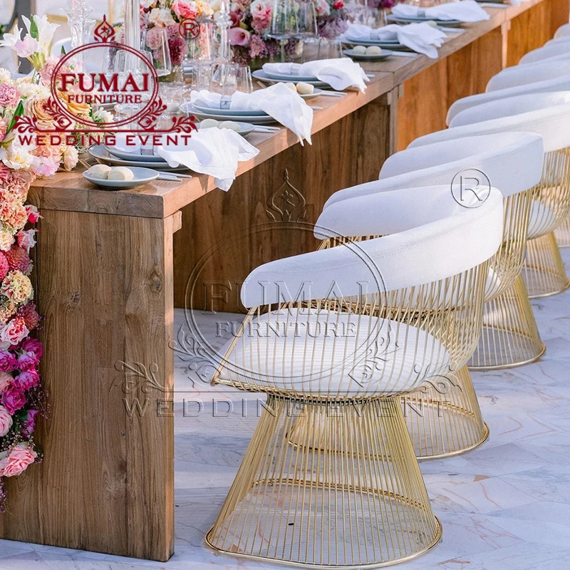 Modern Industrial Vintage Metal Color Wedding Decor Factory Metal Event Wedding Dining Chairs 6 Pieces In Turkey