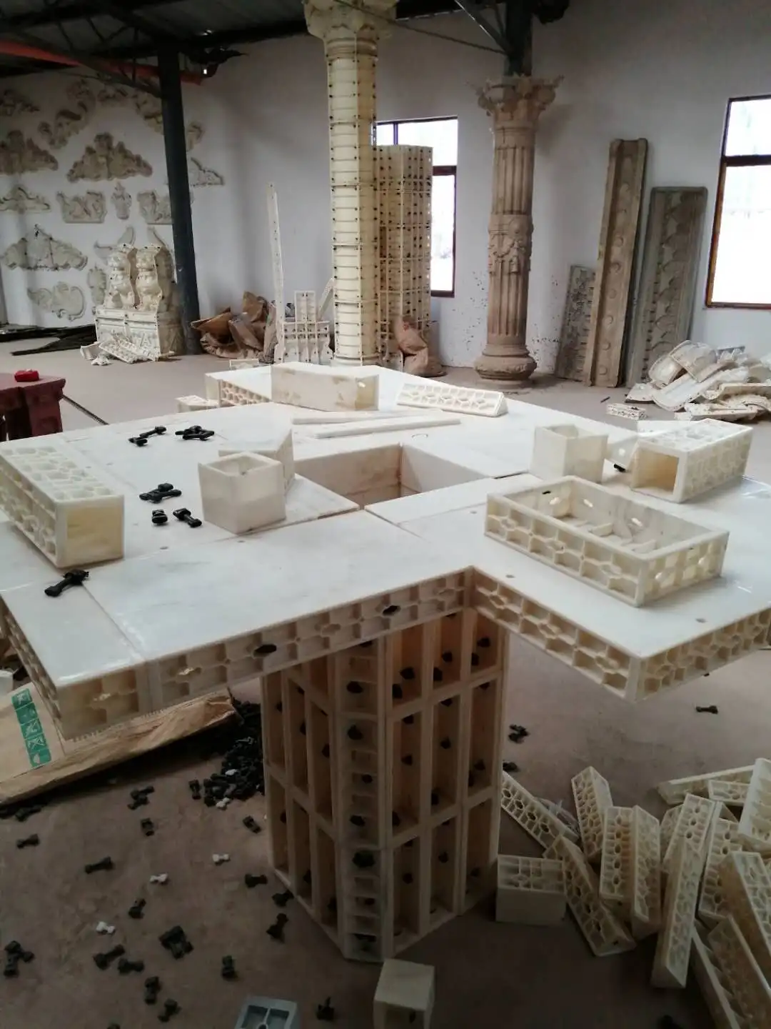 Factory price 35cm x 370cm plain square roman pillars column concrete molds for sale