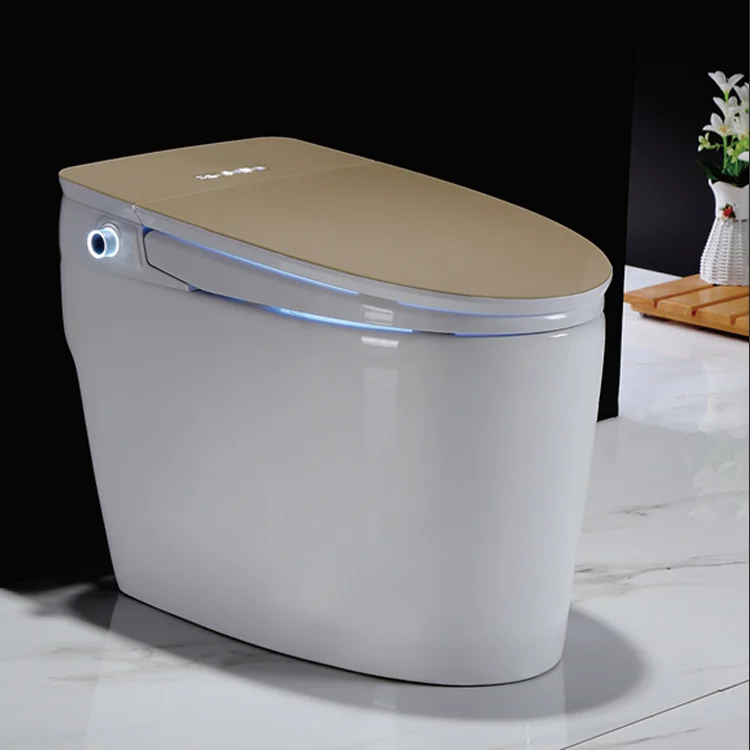 Luxury ceramic tankless WC bathroom automatic flushing bidet heat  intelligent electronic smart toilet with remote