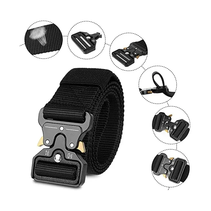 Combat Tactical Zinc alloy Buckle Adjustable Quick Release Nylon Fabric belt Tactical Belt Training Waist Belt with Buckle