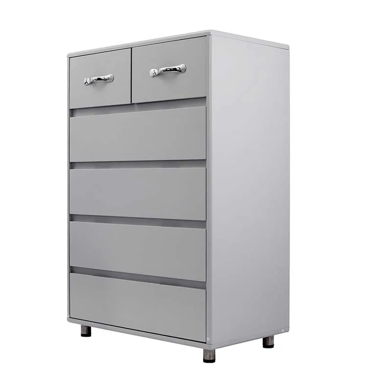 
Rasoo Six Drawers Modern Grey Classical Cabinet With Waterproof Steel Tube Legs 