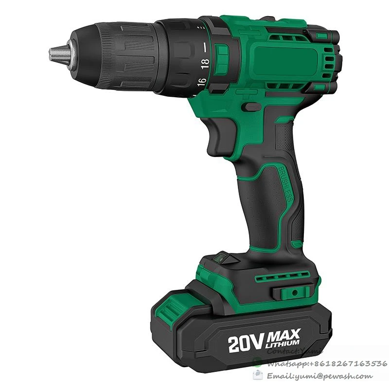 Worksite Customized Brushless Cordless Drill 20V Battery Hammer Screw Driving Power Drills Drilling Machines