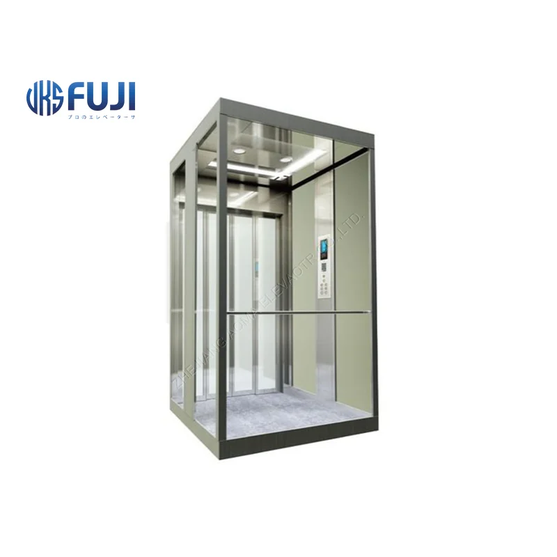 1150kg MR MRS MRA VKSFUJI Brand Speed 1.0 Glass Passenger Elevator Building Office With ARD