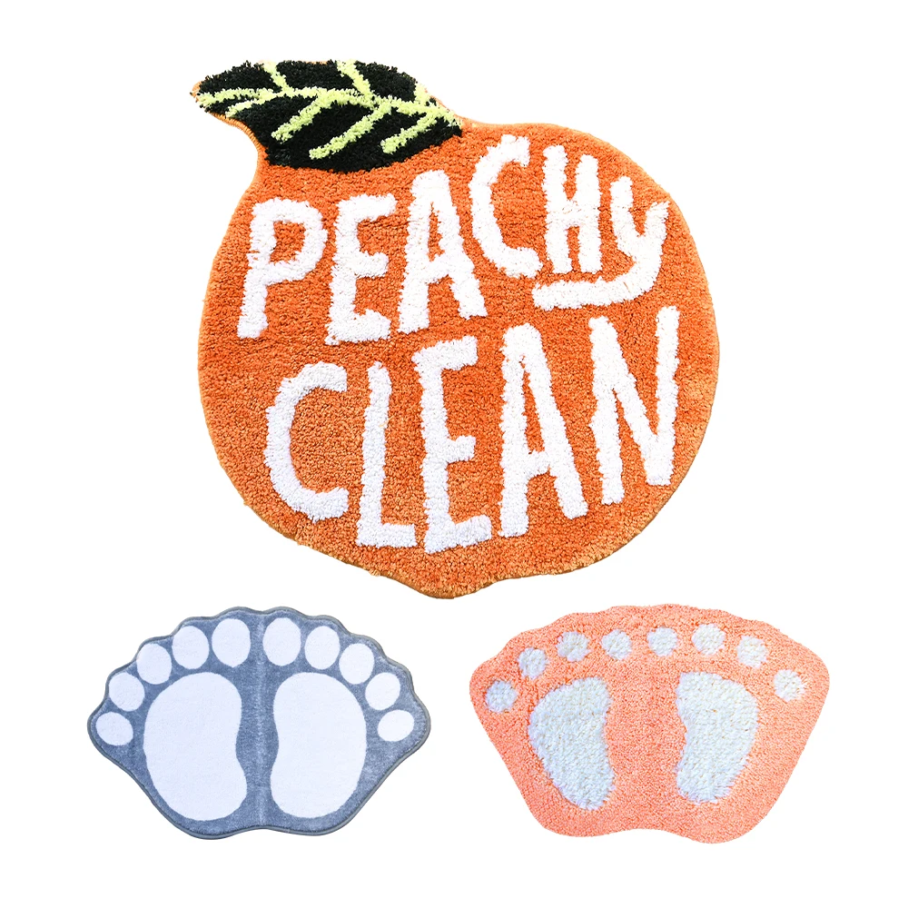 Wholesale Non Slip Soft Mat Custom Fluffy Soft Plush Stripe Shower Carpet Quick Dry Microfiber Mat