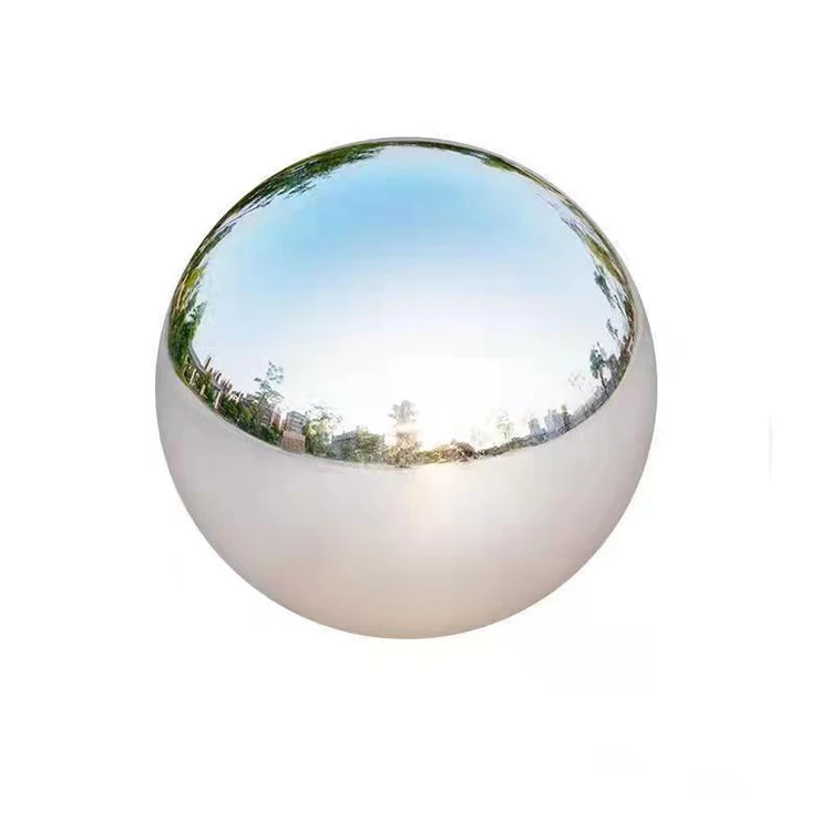 Reflective Garden Sphere Floating Pond Balls custom stainless steel bead hollow  stainless steel ball