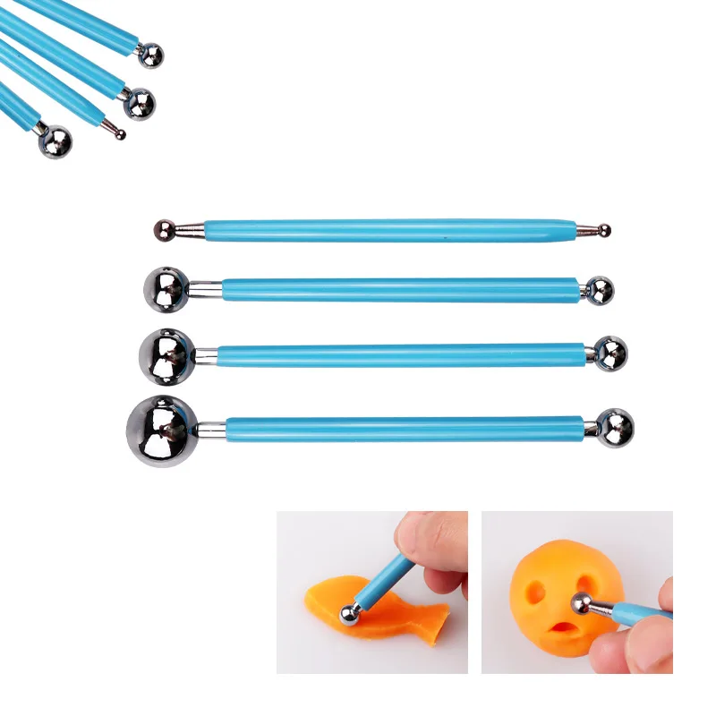 Huichuang Custom Clay Double End Stainless Steel Indentation Tool Wood Handle Pottery Sculpting Carving Tool Art Supplies