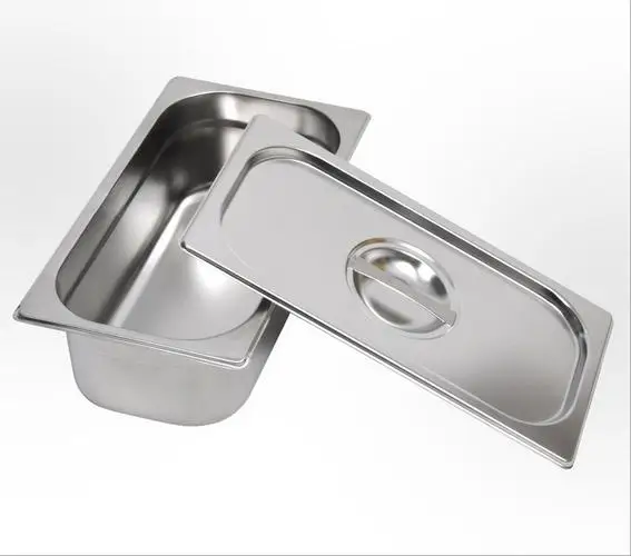 New Stainless Steel American Style 1/2 Gn Pan With Stainless Lid Hotel Restaurant Storage Food Depth Gastronorm Containers