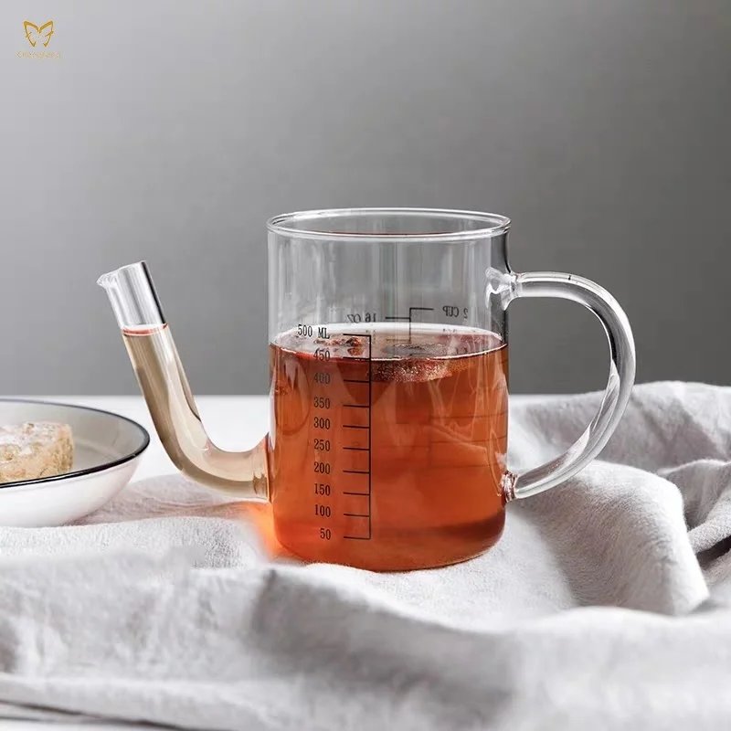high borosilicate glass oil ,coffee ,tea separator with measurement ,glass decanter