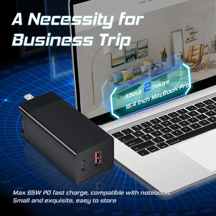 QC4.0 QC PD3.0 PD быстрое зарядное устройство для зарядки 4 0 3 USB-C кабель USB Type-C с функцией быстрой Ган 65 Вт C настенное iPhone 12 Pro Max Macbook